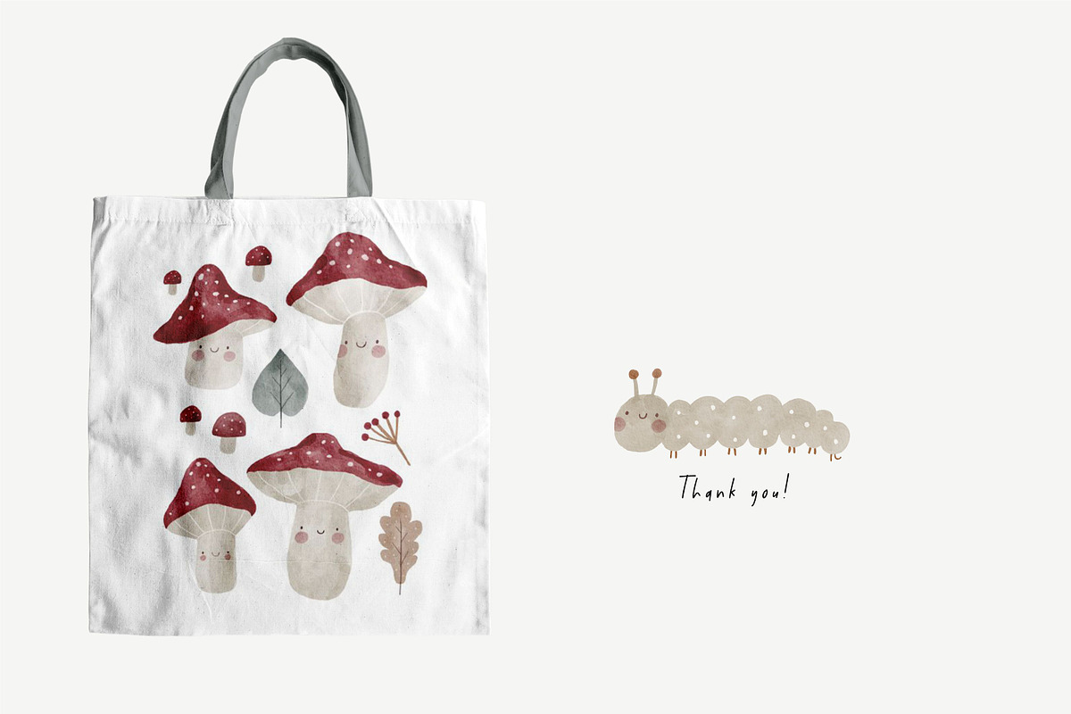 Cute Watercolor Mushrooms, an Animal Illustration by Cute And Wild (Photo 6 of 6)