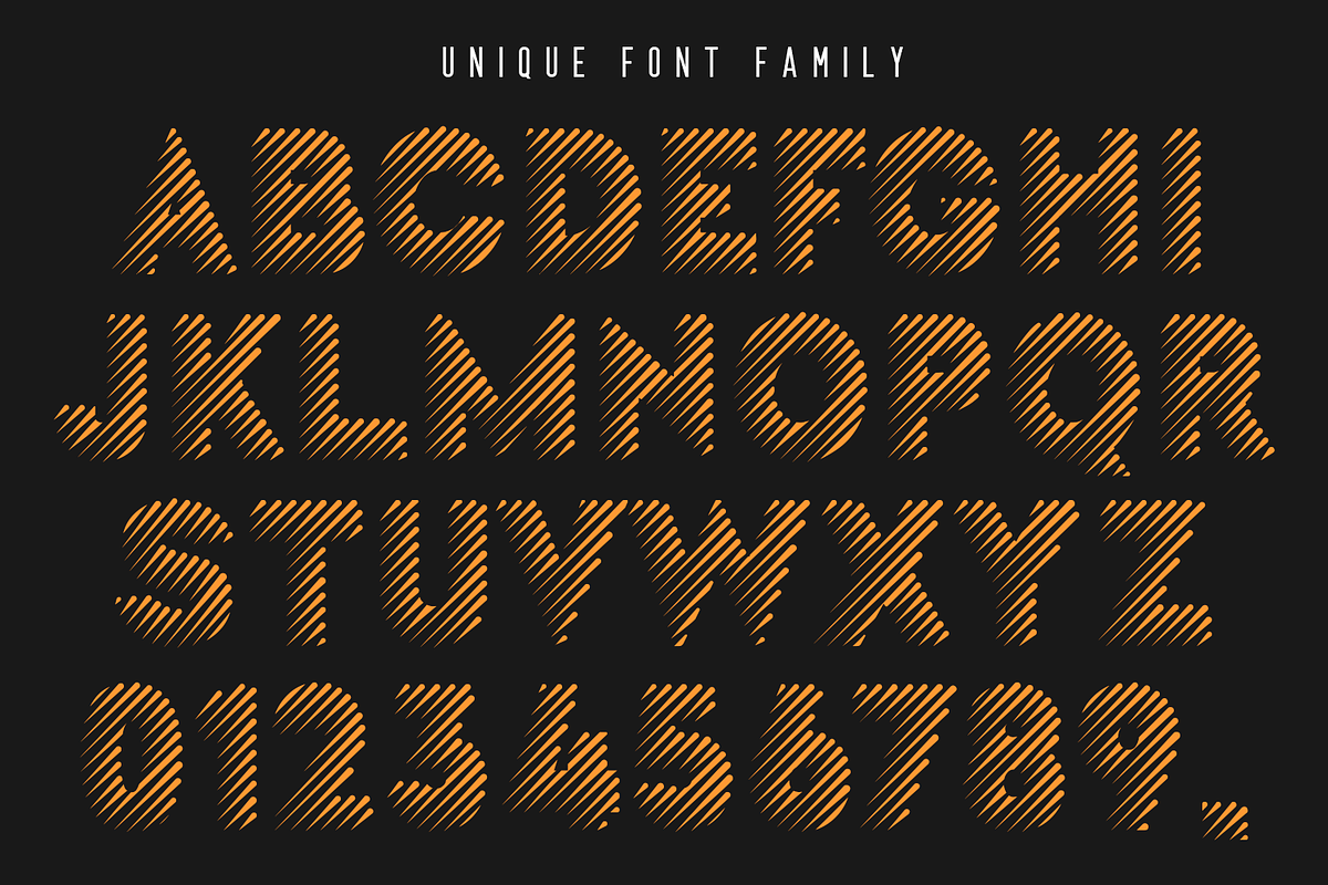 Unique Stripes Font, a Sans Serif Font by 177Studio (Photo 4 of 8)