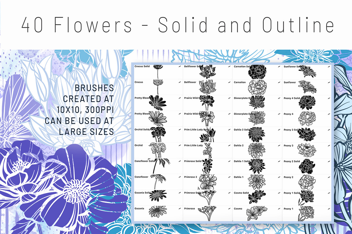 Floral Procreate Brush Stamps 12, a Brushes & More by DeloresArt (Photo 2 of 13)