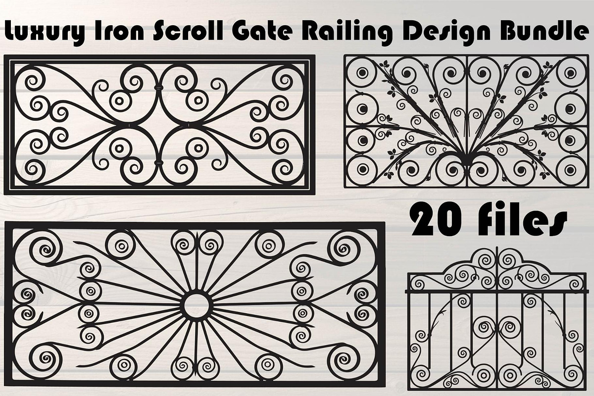 Luxury Iron Scroll Gate Railing, an Object Graphic by Designer_Momina (Photo 1 of 17)
