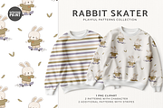 Rabbit skater kids patterns, a Pattern Graphic by vatrushkaprint_store (Thumbnail 1 of 4)