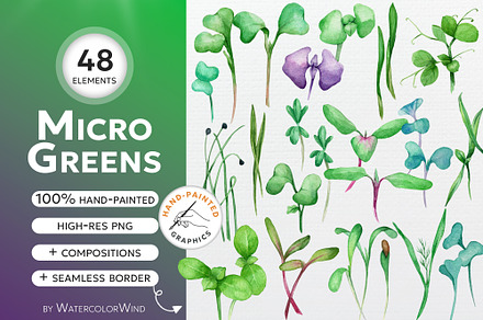 Microgreens sprouted seeds clipart
