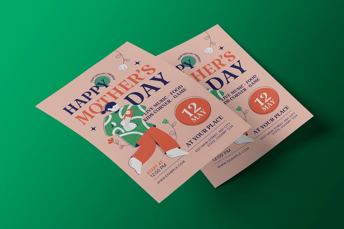 Red Creative Mothers Day Flyer, a Flyer Template by Neermana (Photo 3 of 4)