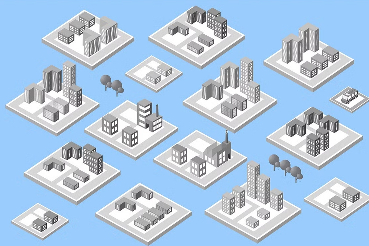 Isometric set city with skyscrapers, a Technology Illustration by AlexZeL (Photo 5 of 5)