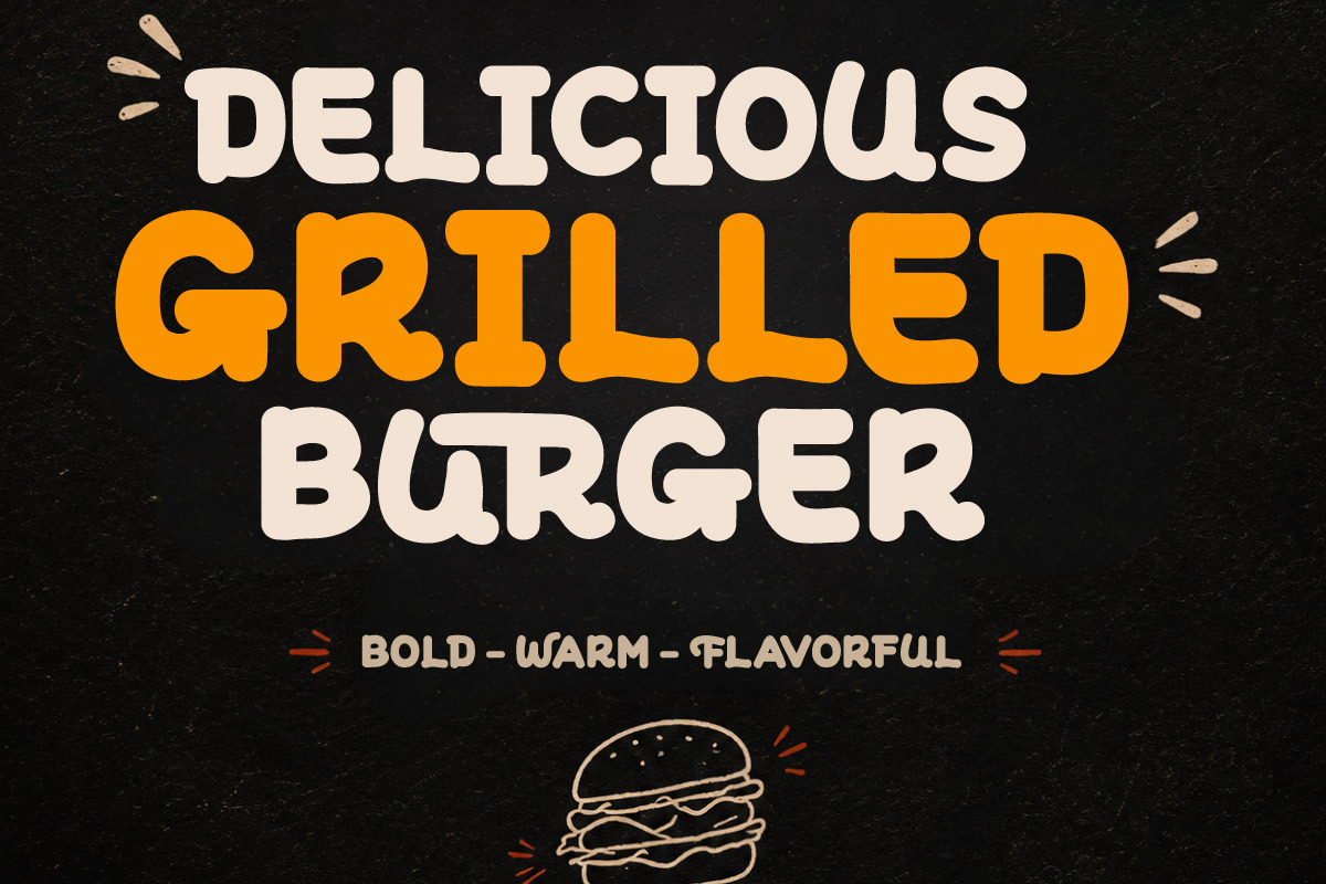 Rasa Panggang – Burger Display Font, a Handwritten Font by trabaskriya (Photo 6 of 11)