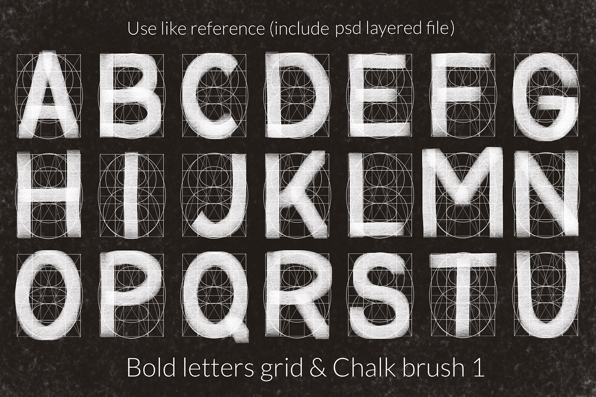 Procreate letter builder chalk brush, a Brush Add-On by Let's Art (Photo 6 of 11)