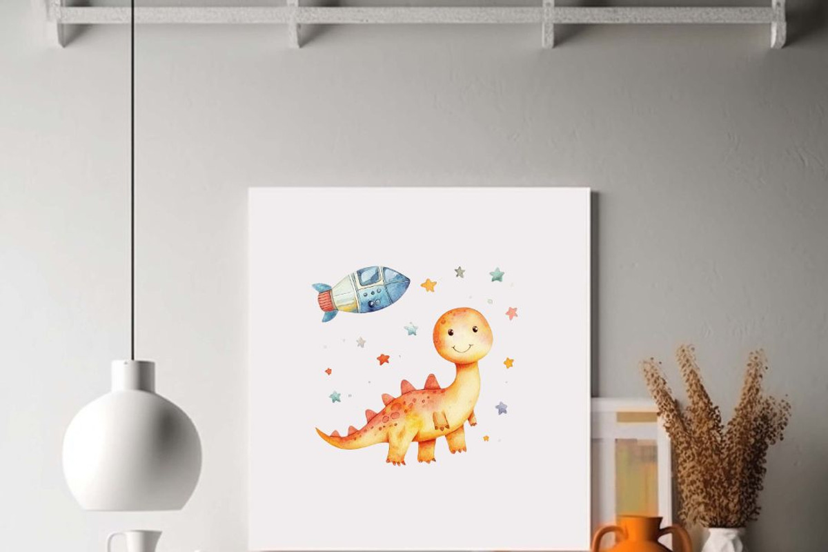 dinosaurs in space watercolorclipart, a Transportation Illustration by Opor (Photo 9 of 11)