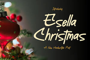 Esella Christmas - Font, a Handwritten Font by artchiles_design