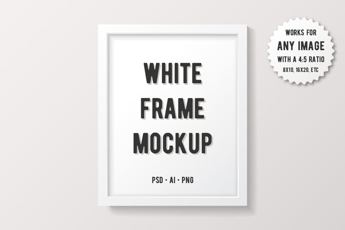 Simple White Frame Mockup, a Print Template by Minty Fresh Graphics (Photo 1 of 4)