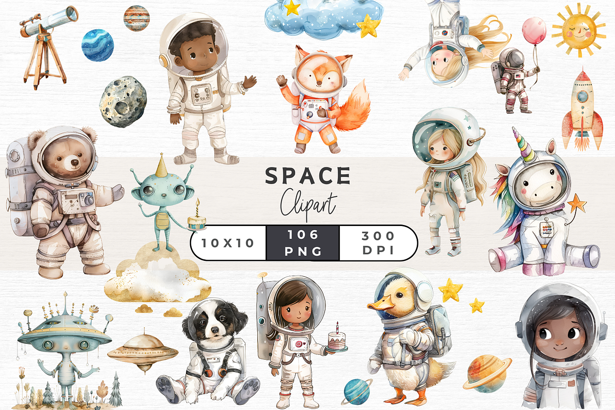 Space Clipart, 106 PNGs, an Object Graphic by EllyandLima (Photo 1 of 9)