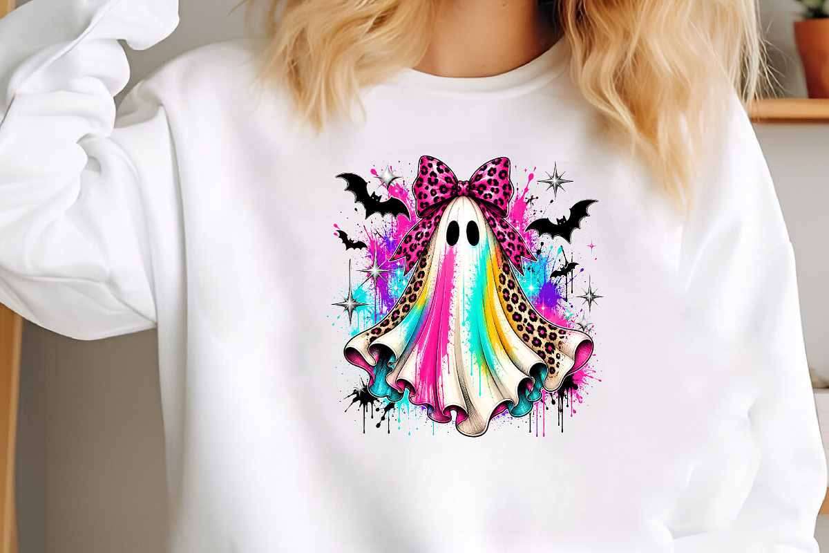 Trendy Neon Ghost Retro Halloween, a Seasonal Illustration by CraftArtStudio (Photo 3 of 4)