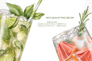 Watercolor cocktails clipart PNG, a Food Illustration by AquarelleSpace (Thumbnail 4 of 4)