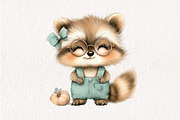 Summer Funny Raccoon Clipart, an Illustration by CreationArt (Thumbnail 8 of 10)