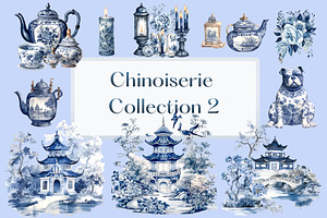 Watercolor Chinoiserie 2 Clipart