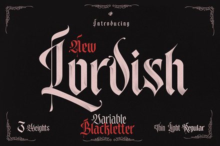 Lordish Blackletter, a Blackletter Font by creativemedialab