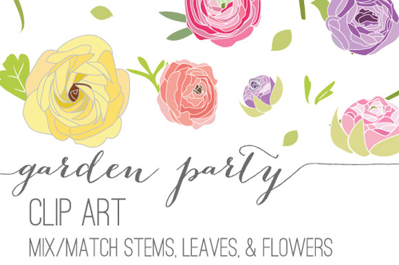 Garden Party - Flower Clip Art preview 4