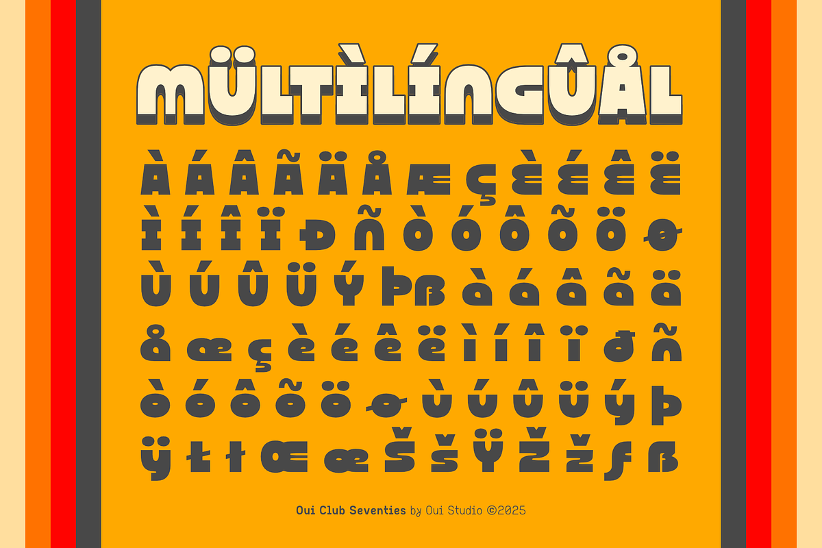 Oui Club Seventies Retro Font, a Font by Oui Studio (Photo 8 of 10)