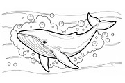 Whale Line Art Vector Bundle, an Illustration by yasushie (Thumbnail 48 of 51)