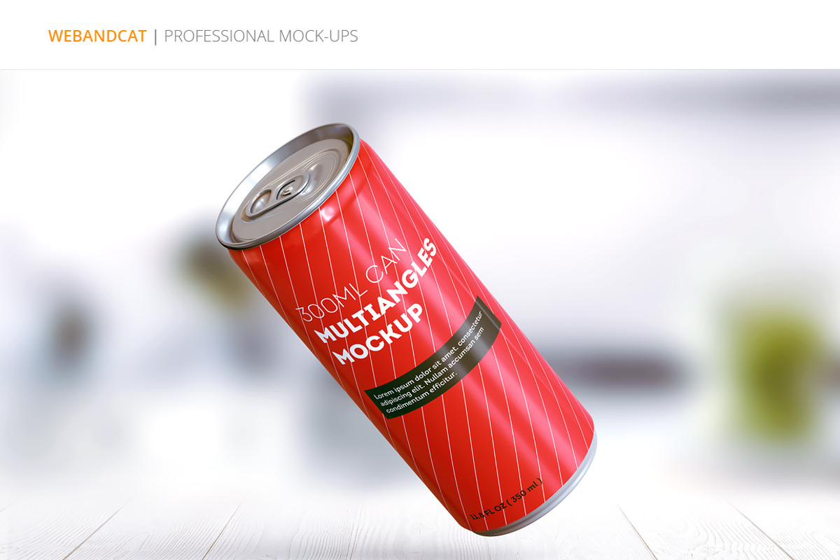 Energy Drink Can Mock-up, a Cups & Container Mockup by WebAndCat (Photo 4 of 9)