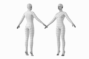 Female And Male Base Mesh A-Pose