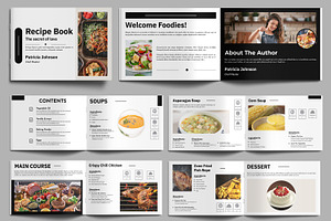 Recipe Book Landscape Template, a Brochure Template by MightyDesign