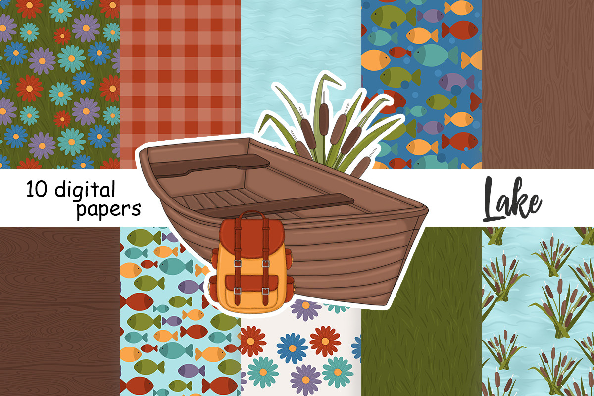 Lake Patterns, a Pattern Graphic by GlamArtZhanna (Photo 2 of 3)