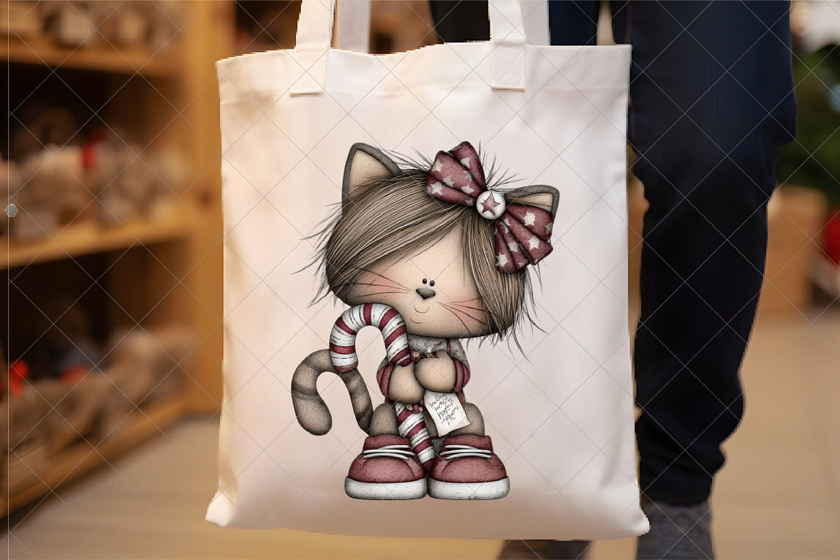 Whimsical Christmas Cat Clipart, an Illustration by SinaCreation (Photo 5 of 8)
