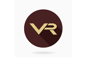 Modern Vector VR Logo in the Circle, a Duotone Icon by FineArtStudio