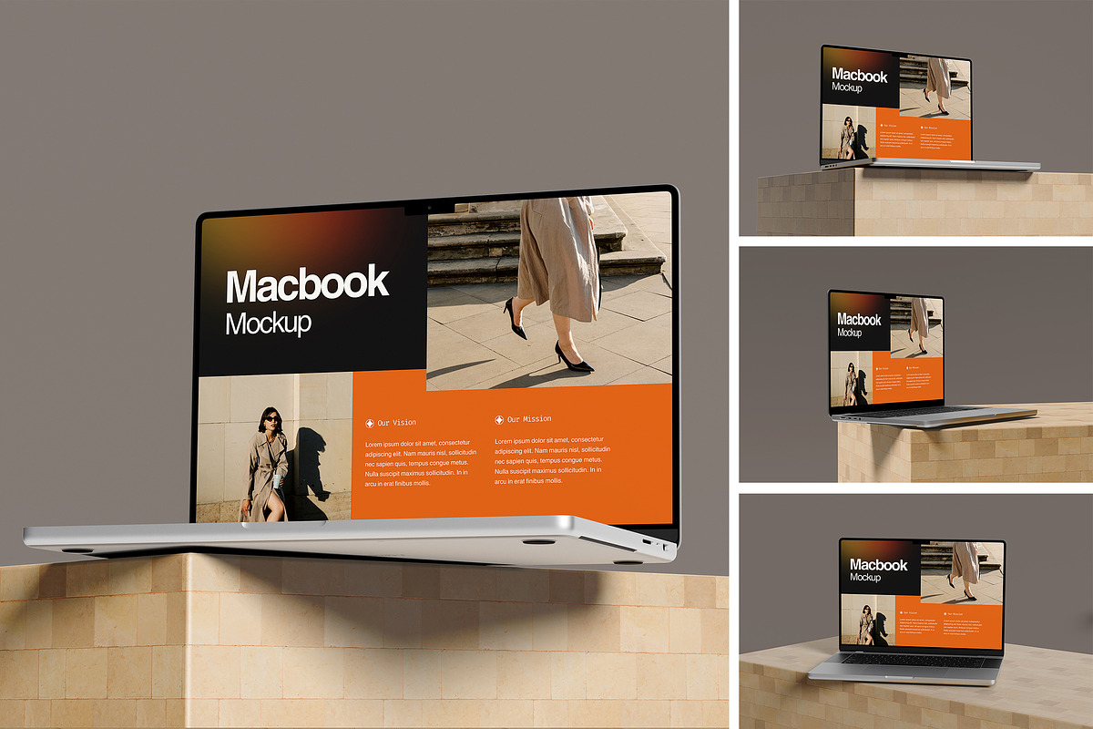 Macbook Mockup, a Mac Mockup by graphic_keY (Photo 1 of 5)