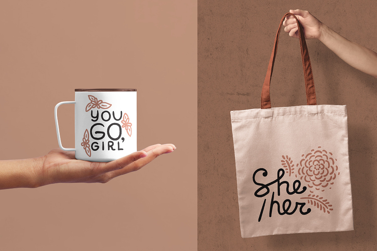 Feminist quotes. Vector lettering., an Object Graphic by anna khramtsova (Photo 7 of 11)