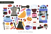 BOLD COFFEE: clipart, stickers, a Food Illustration by Elliko shop (Thumbnail 4 of 9)