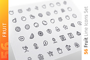 Fruit Line Icons Set, an Outline Icon by Voysla's Shop (Thumbnail 1 of 4)