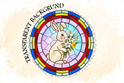 Easter Bunny Stained Glass Clipart, an Illustration by SVGArt (Thumbnail 7 of 9)