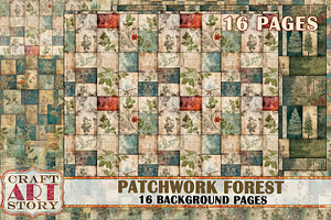 Background Paper Patchwork Forest