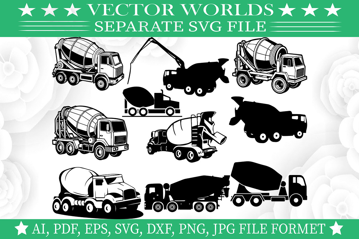 Concrete Truck SVG, Trucks SVG, an Object Graphic by VectorWorlds (Photo 3 of 3)