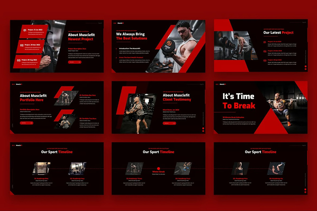 Musclefit - Gym & Fitness Powerpoint, a Presentation Template by Fit-tee (Photo 2 of 6)