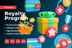 Royalty Program 3D Icon