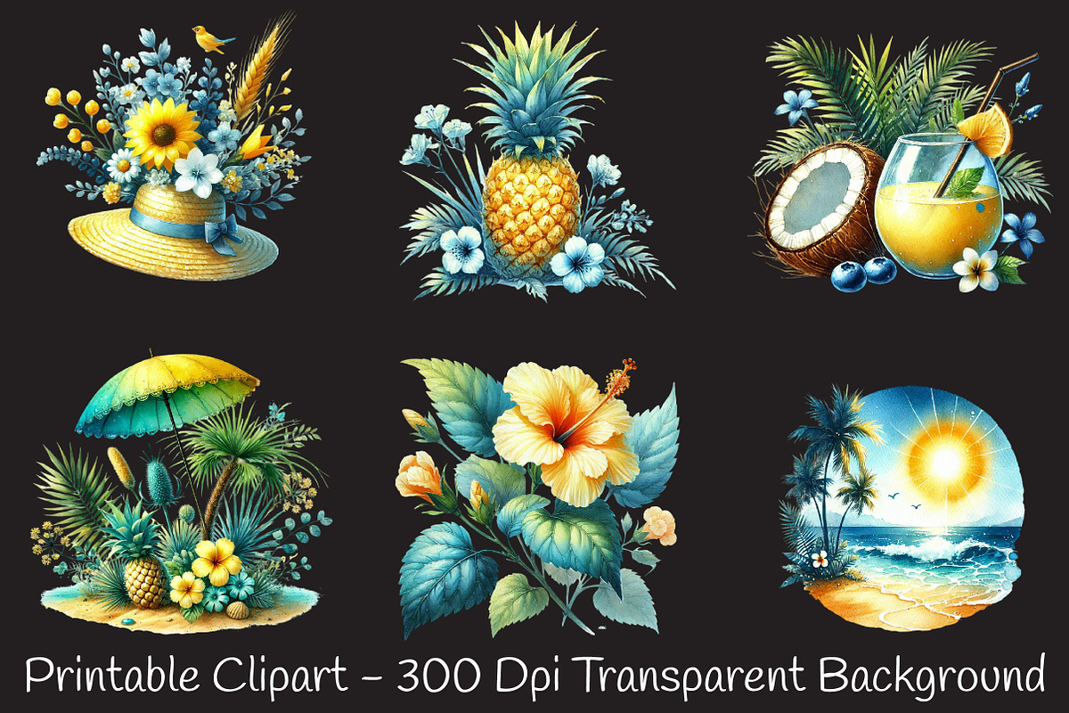 Tropical spring clipart, an Illustration by RobertsArt (Photo 4 of 7)