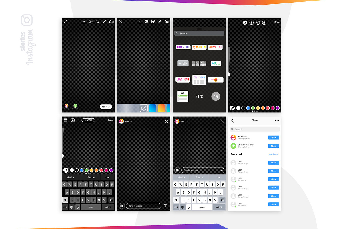 Instagram Screens Templates Bundle, a Social Media Template by karnofff (Photo 9 of 26)