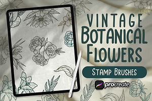 Botanical Flowers Brush Stamp