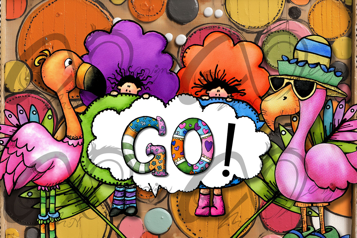 Clipart Kit of Funky Flamingo, an Animal Illustration by NiiiNArt (Photo 8 of 8)
