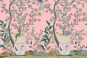 Chinoiserie Floral Bird Pattern, a Decorative Illustration by Mughal Wallpaper (Thumbnail 2 of 4)