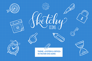 Sketchy Icons: Office&System