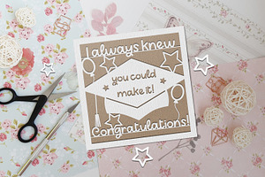 SVG Graduation Card For Laser Cut.