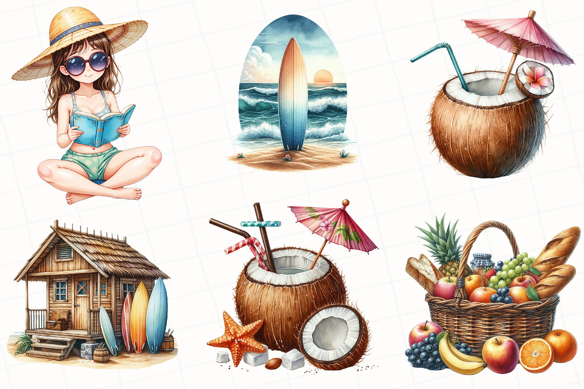 Summer Sublimation Clipart, an Illustration by OK Design (Photo 2 of 5)