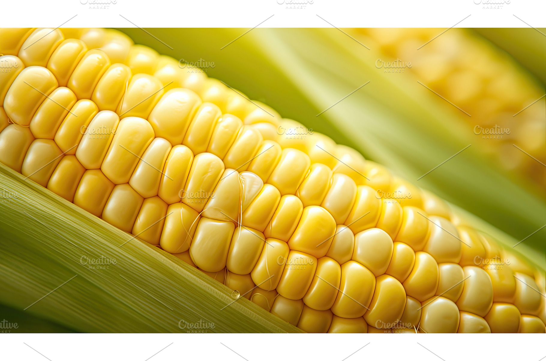 ear sweet corn background ai, a Food & Drink Photo by pikepicture
