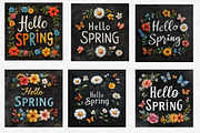 Hello Spring School Chalkboard Clipa, an Illustration by Designworld (Thumbnail 4 of 4)