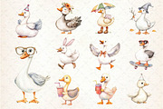 Watercolor Silly Goose Clipart, an Illustration by Dream Creation (Thumbnail 3 of 4)