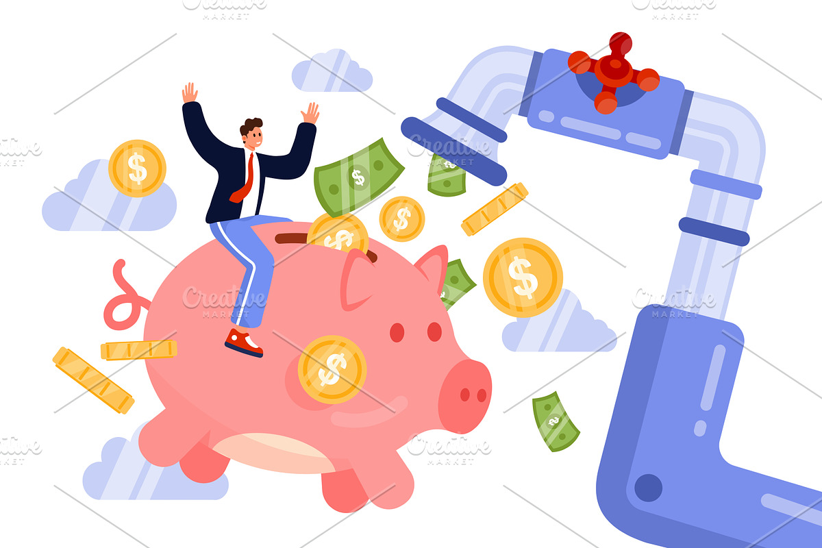 Passive income for financial freedom, a Finance Illustration by Flashvector