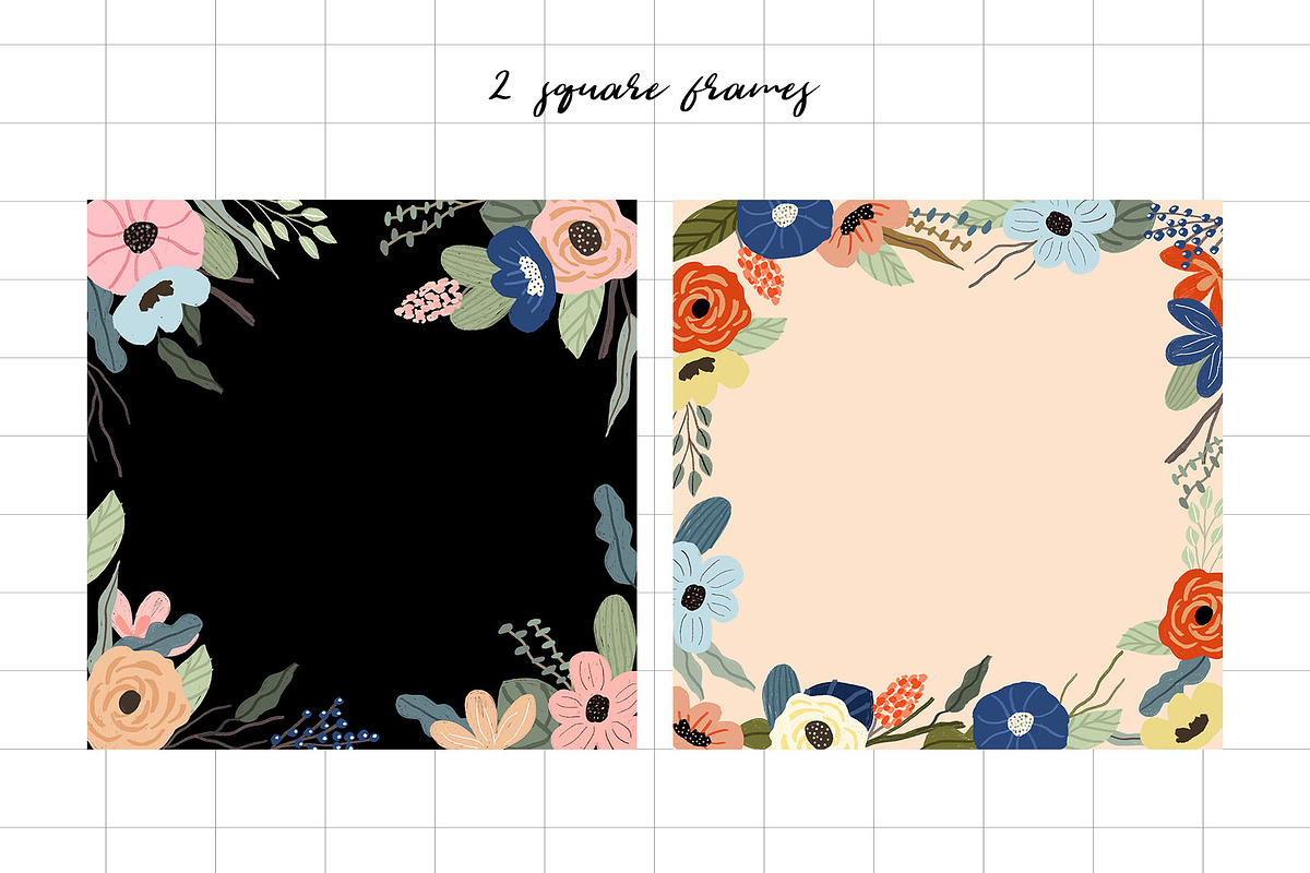 Sophia - Floral Graphic Set, a Decorative Illustration by wulano (Photo 5 of 7)